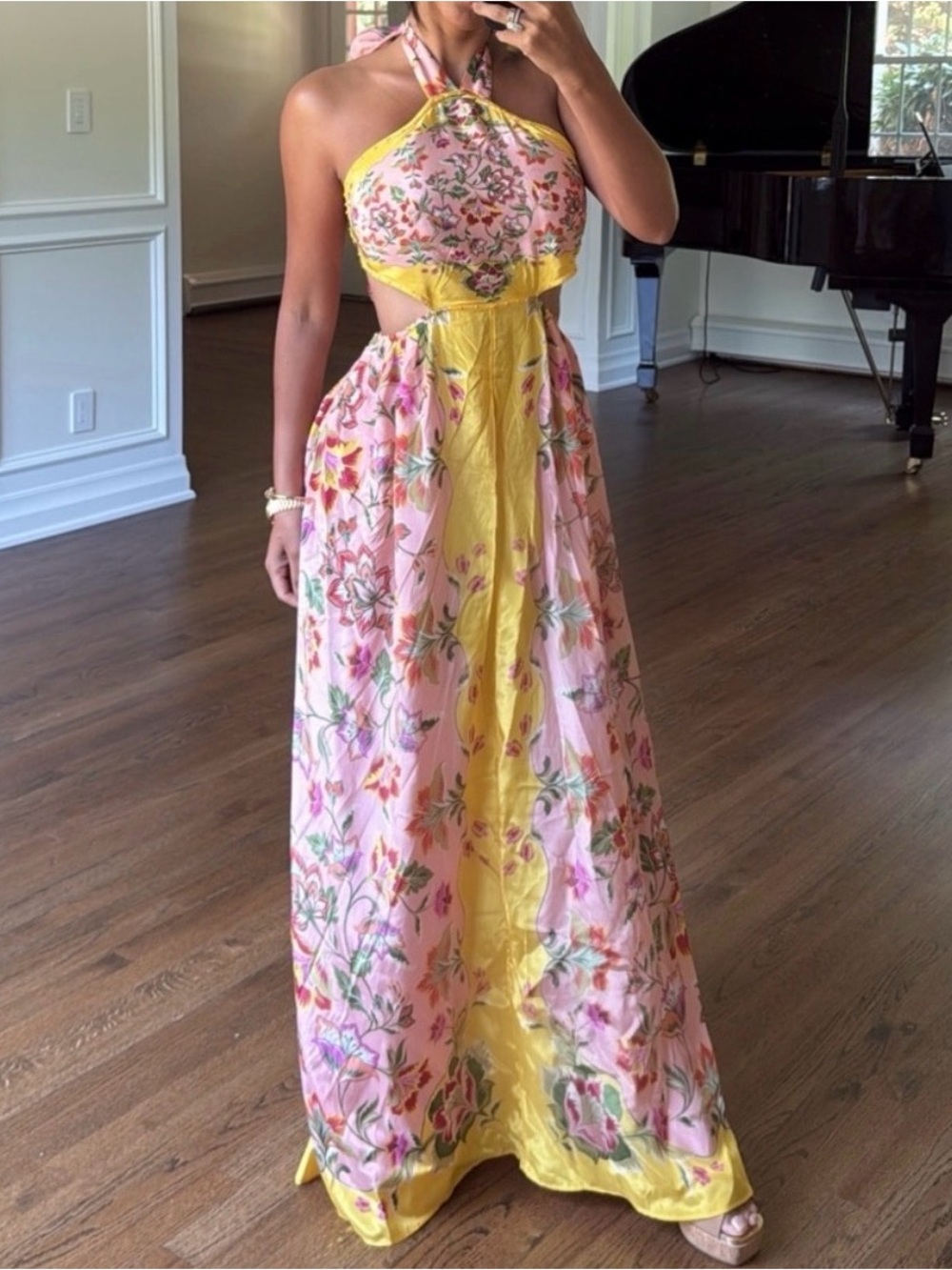 Farm Rio Beauty Scarf Maxi Halter Dress size XS - Picture 10 of 11